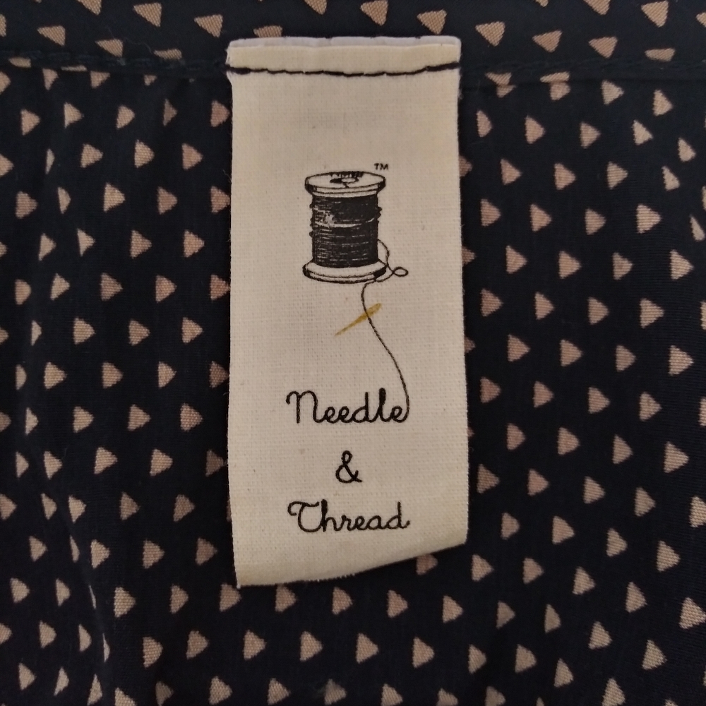 Needle & Thread Ruffle Dress Triangle Pattern Size Small - Picture 9 of 9
